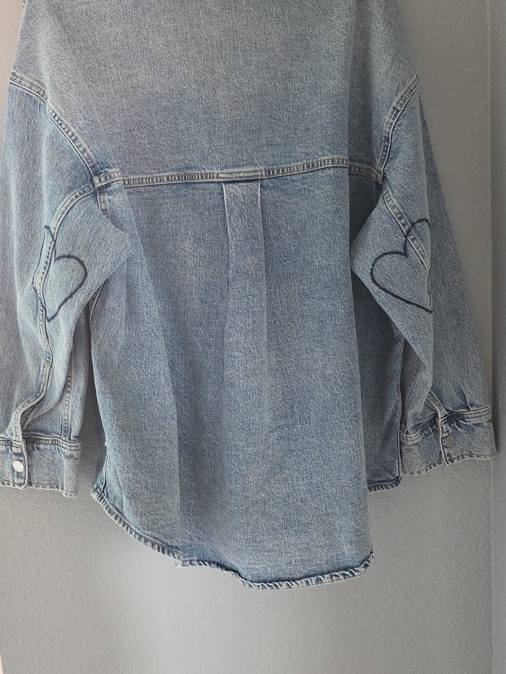 Habitual Hearted Denim Shirt Jacket - Picture 9 of 9